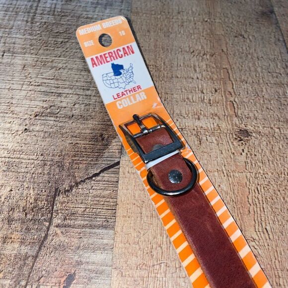 AMERICAN LEATHER Dog Collar Size 18” MADE in the USA. - Picture 2 of 6